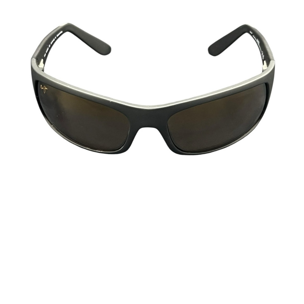 Maui Jim Pe'ahi Polarized Wrap Sunglasses Matte Black Brown lenses MJ0202S-002